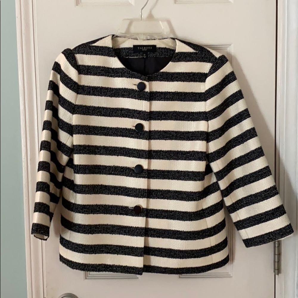 Black and creme striped blazer